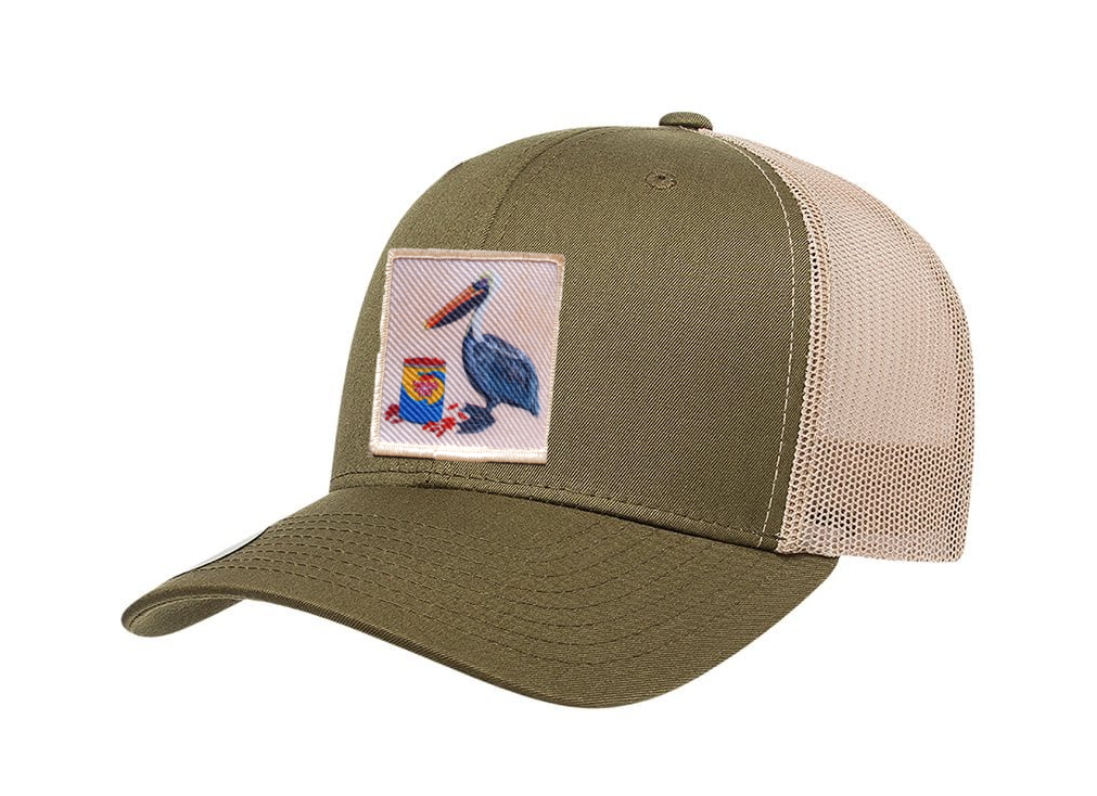 Moss-Khaki Trucker Hats Flyn Costello Gone Fishin'  