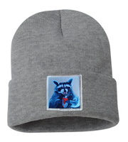 Camp Crasher Raccoon Beanie Hats Flyn Costello Grey  