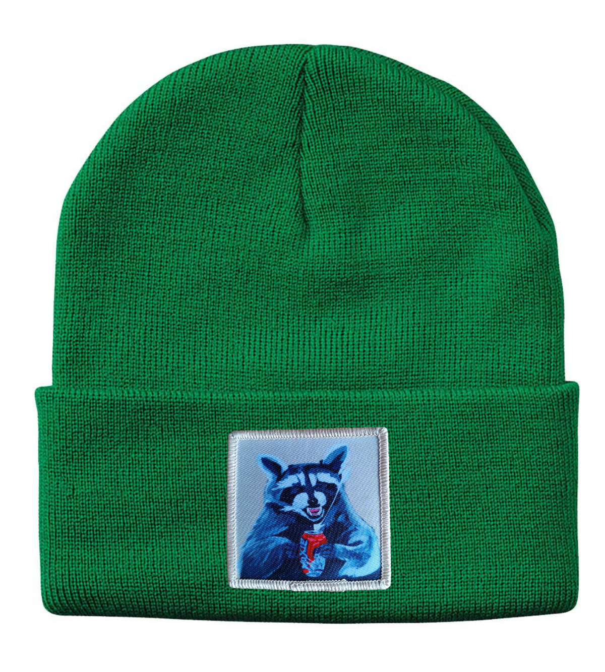 Camp Crasher Raccoon Beanie Hats Flyn Costello Kelley Green  