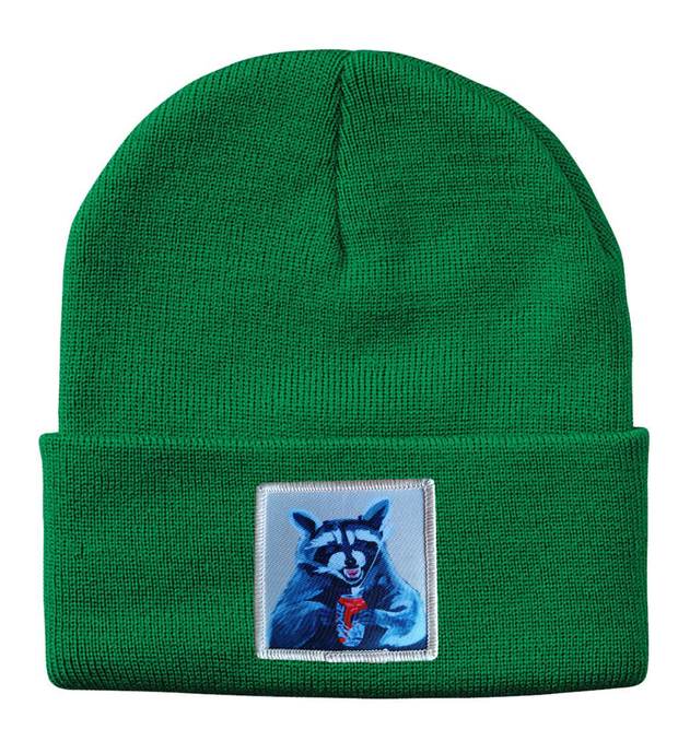 Icelandic Wool Hat with Finn Raccoon Pom Pom