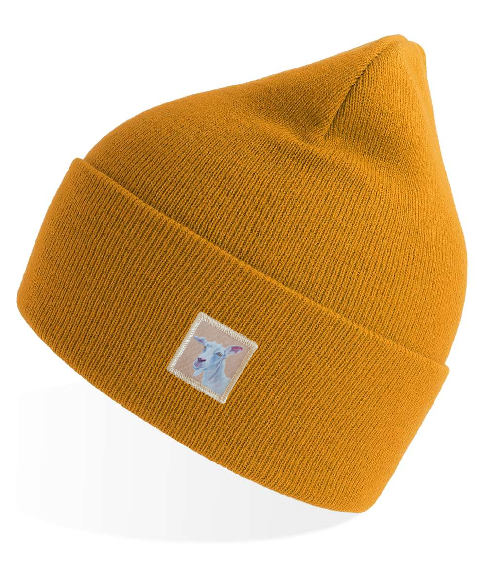 Mustard Sustainable Knit Hats Flyn Costello Goat  