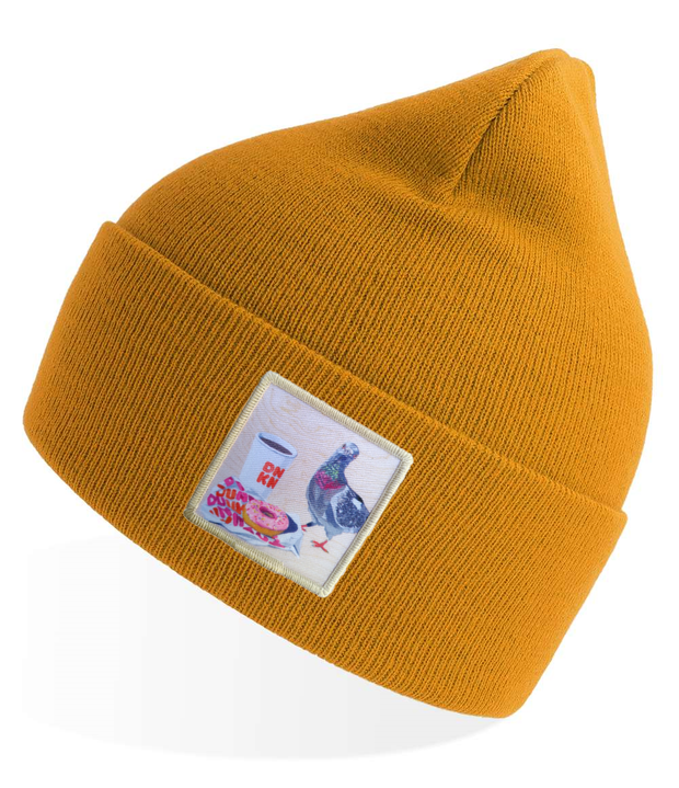 Mustard Sustainable Knit Hats Flyn Costello Pigeons Run On Donuts  