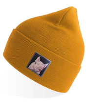 Mustard Sustainable Knit Hats Flyn Costello Piggie  