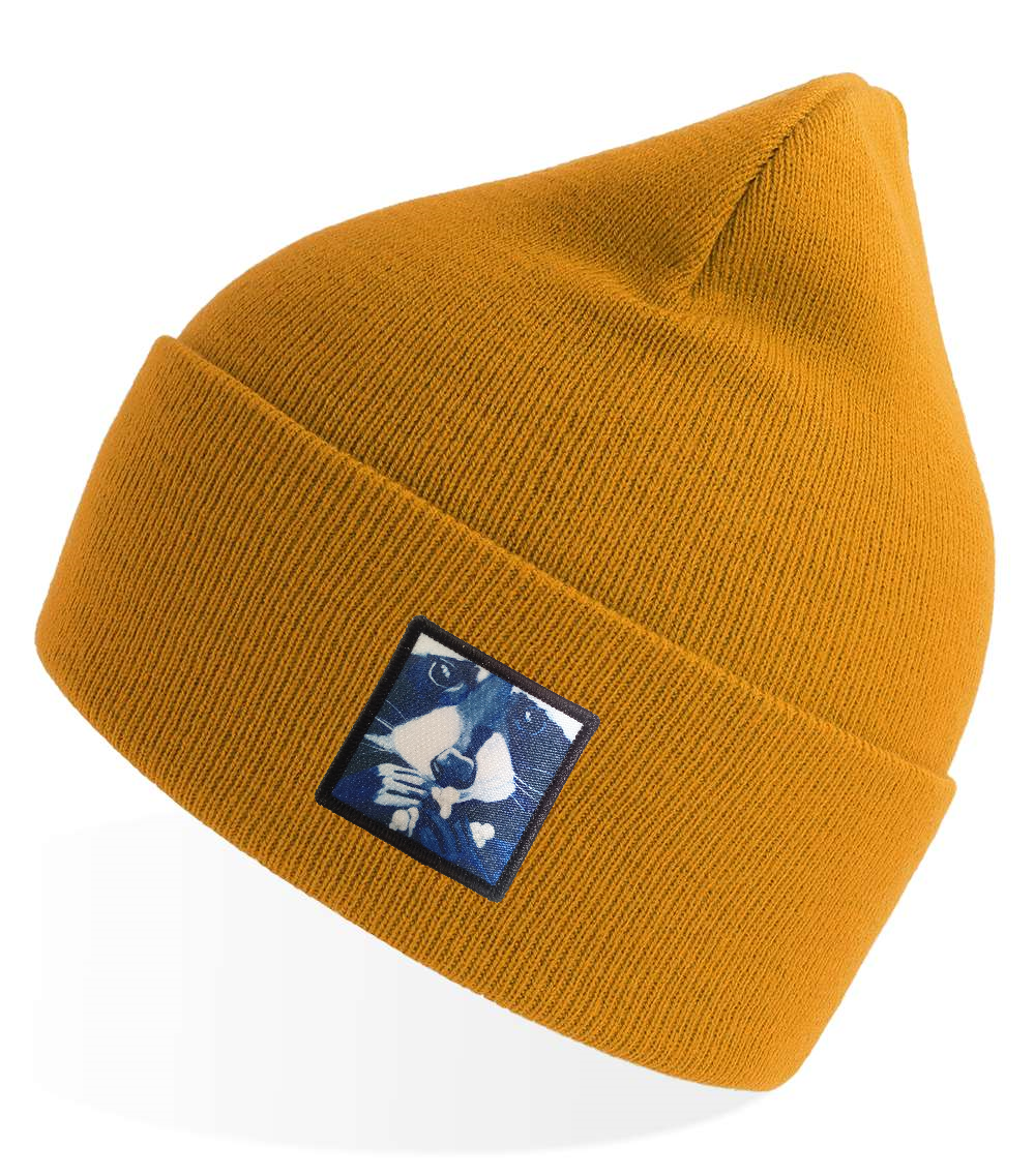Mustard Sustainable Knit Hats Flyn Costello Raccoon Pop  