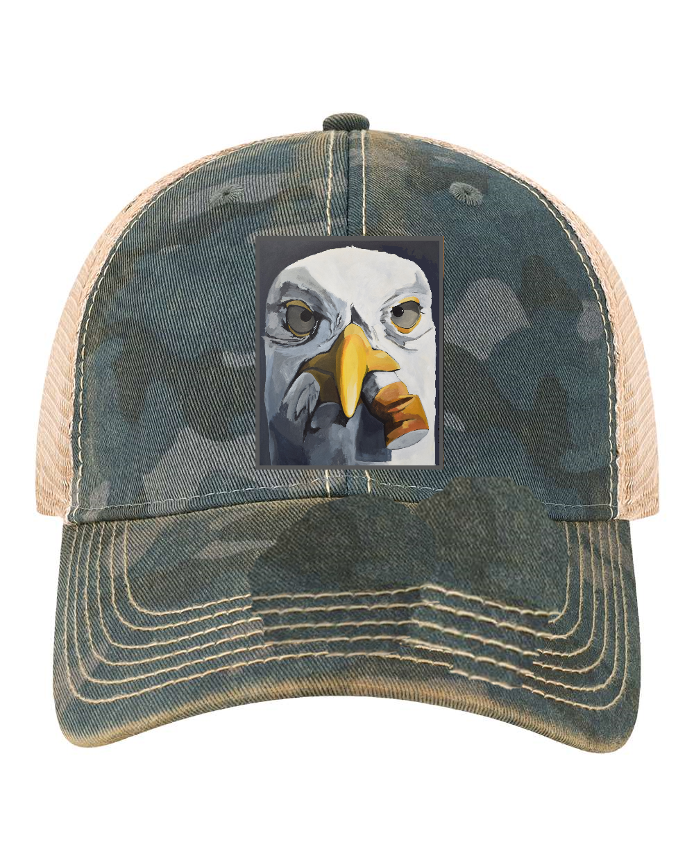 Navy Camo Unstructured Hats Flyn Costello Seagull with Cig  
