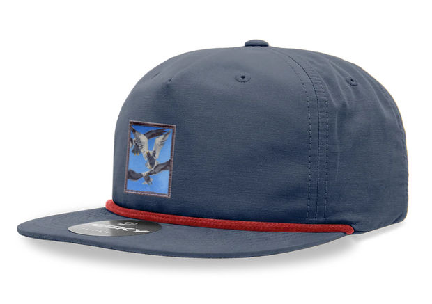 Navy/Red Rope Cap Hats FlynHats Flock Of Seagulls  