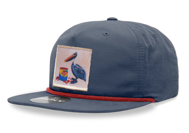 Navy/Red Rope Cap Hats FlynHats Gone Fishin'  