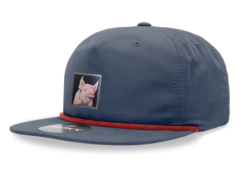 Navy/ Red Rope Cap Hats FlynHats Piggie  