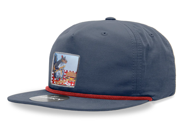 Navy/ Red Rope Cap Hats FlynHats Squirrel Burger  