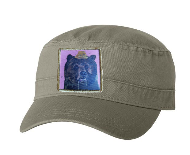 Olive Fidel Cap Hats FlynHats Honey Bear  