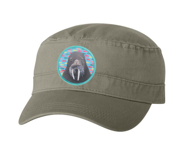 Olive Fidel Cap Hats FlynHats Walrus  