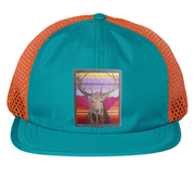 Wide Set Mesh Cap Orange/ Teal Hats FlynHats Elk  