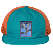 Wide Set Mesh Cap Orange/ Teal Hats FlynHats Flock Of Seagulls  