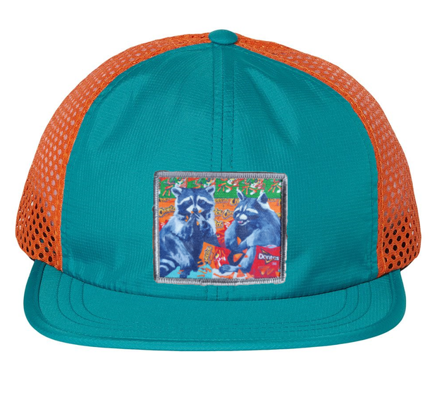 Wide Set Mesh Cap Orange/ Teal Hats FlynHats Junkfood Bandits  