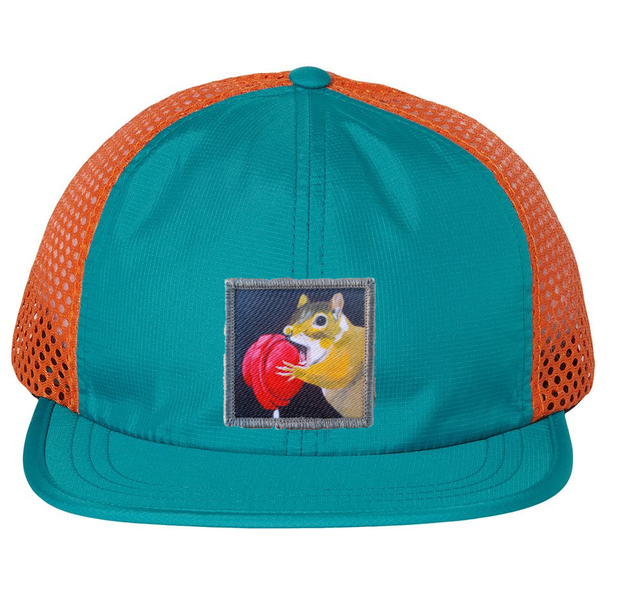 Wide Set Mesh Cap Orange/ Teal Hats FlynHats Lolly  