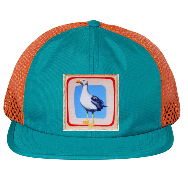 Wide Set Mesh Cap Orange/ Teal Hats FlynHats Seagull  