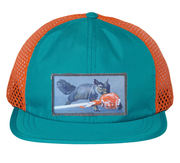 Wide Set Mesh Cap Orange/ Teal Hats FlynHats Secret Stash  