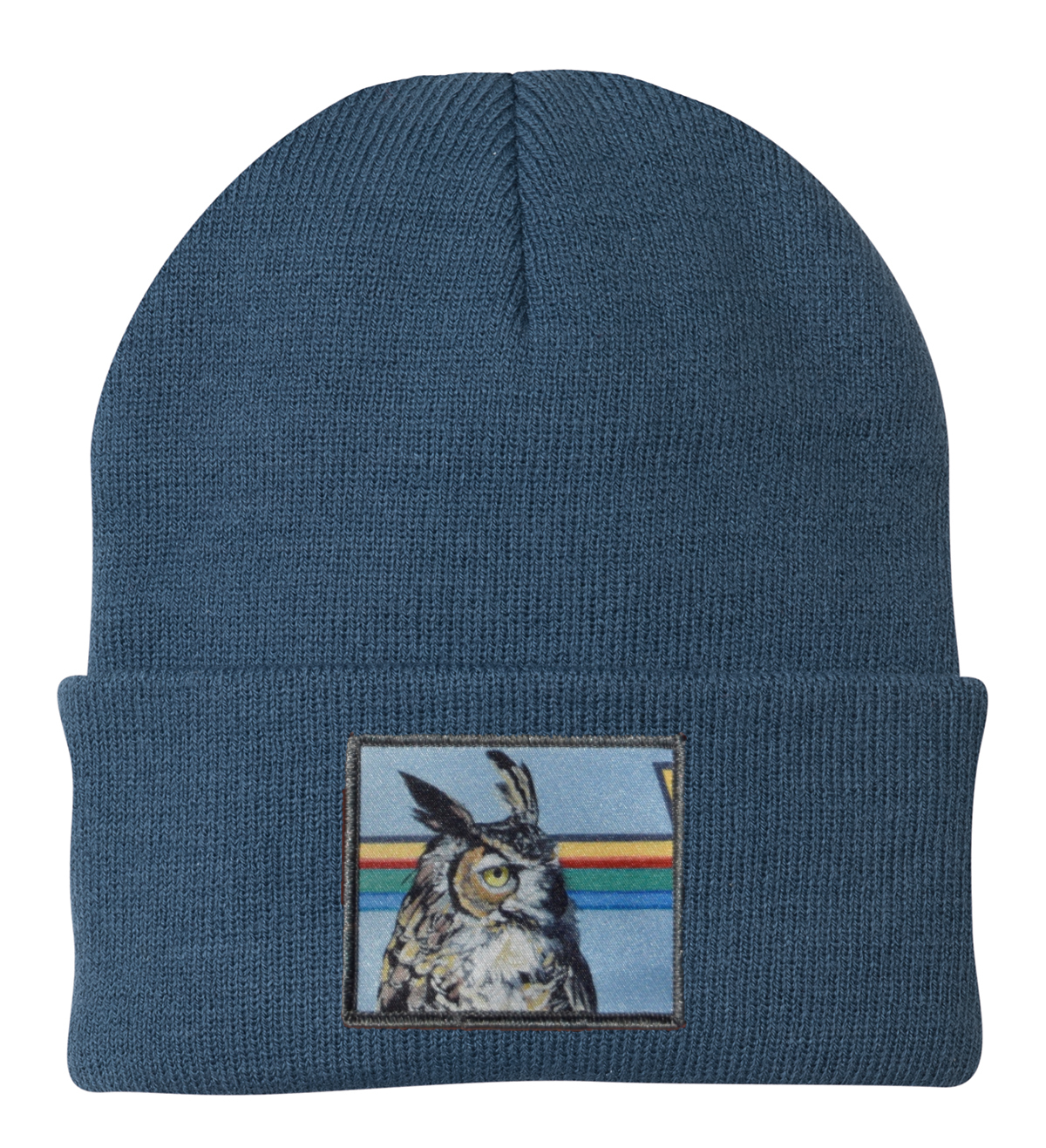Gaia Owl Beanie Hats Flyn Costello Dusty Blue  