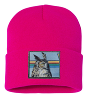 Gaia Owl Beanie Hats Flyn Costello Neon Fuchsia  