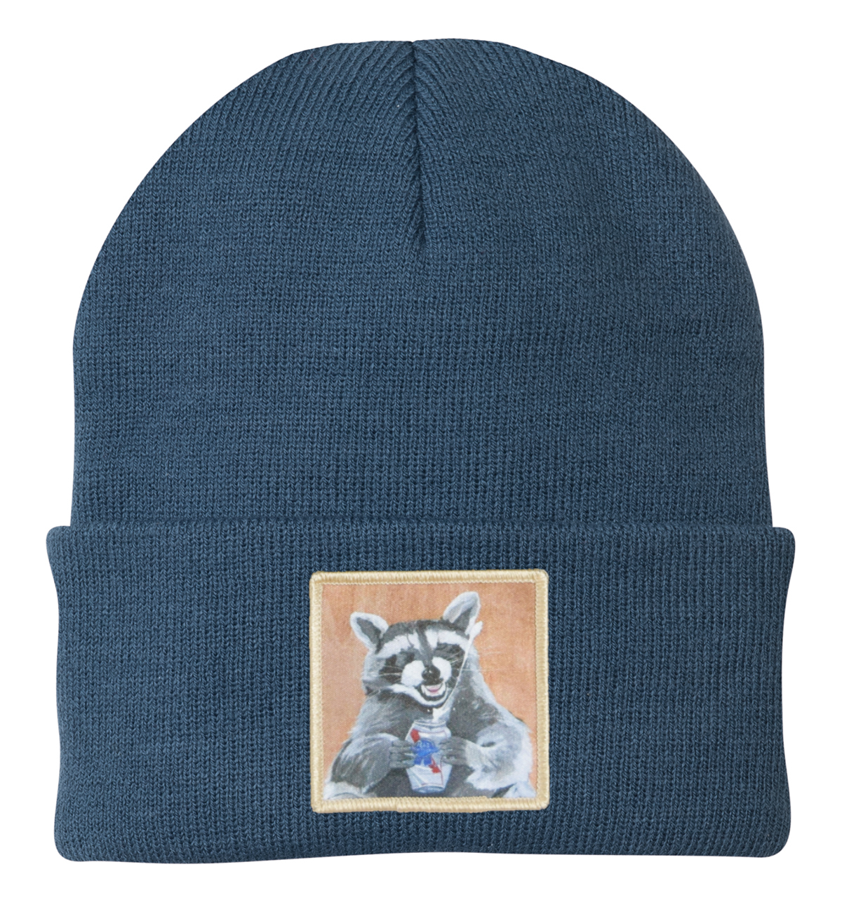 Beer Bandit Raccoon Beanie Hats Flyn Costello Dusty Blue  