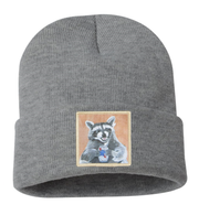 Beer Bandit Raccoon Beanie Hats Flyn Costello Gray  
