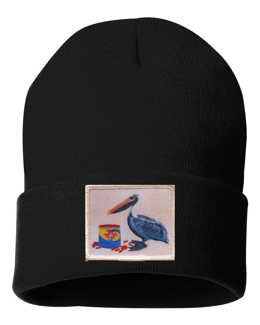 Gone Fishin' Pelican Beanie Hats Flyn_Costello_Art Black  