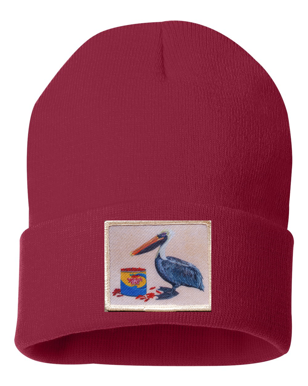 Gone Fishin' Pelican Beanie Hats Flyn_Costello_Art Cardinal Red  
