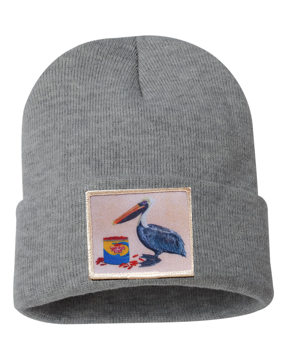 Gone Fishin' Pelican Beanie Hats Flyn_Costello_Art Grey  