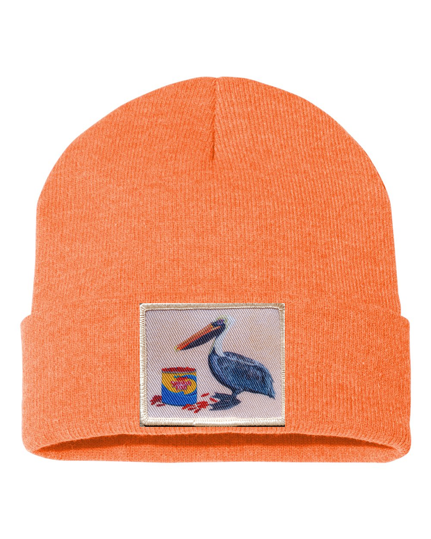 Gone Fishin' Pelican Beanie Hats Flyn_Costello_Art Heather Orange  