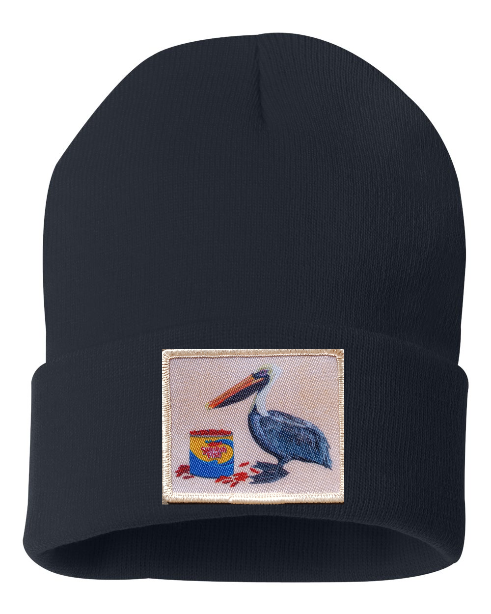 Gone Fishin' Pelican Beanie Hats Flyn_Costello_Art Navy  