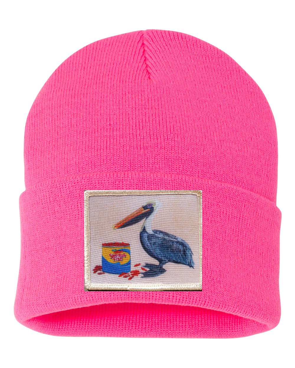 Gone Fishin' Pelican Beanie Hats Flyn_Costello_Art Neon Pink  