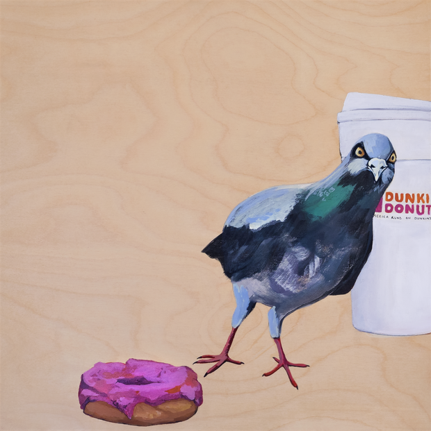 Pigeons Run on Donuts Sticker Stickers Flyn Costello   