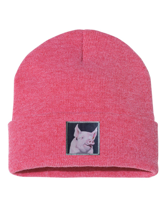Piggie Beanie Hats Flyn Costello Heather Red  