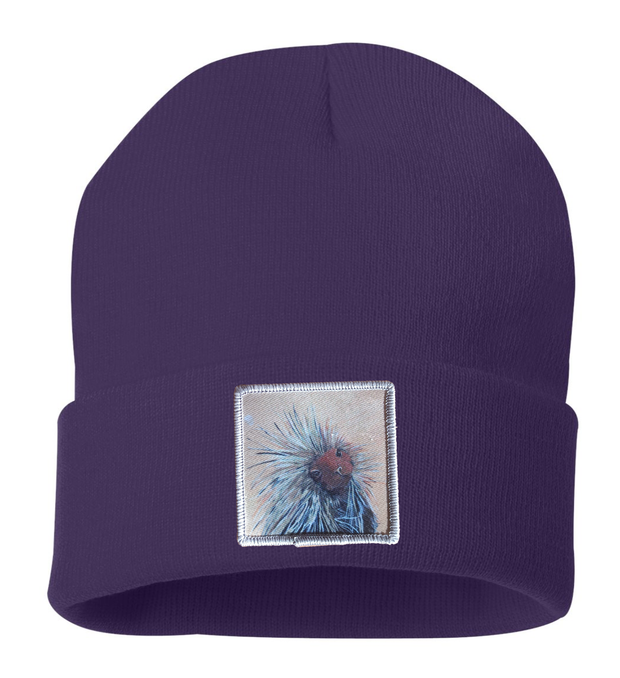 Porcupine Beanie Hats Flyn Costello Purple  