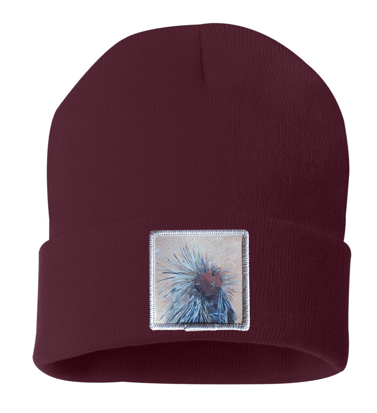 Porcupine Beanie Hats Flyn Costello Maroon  