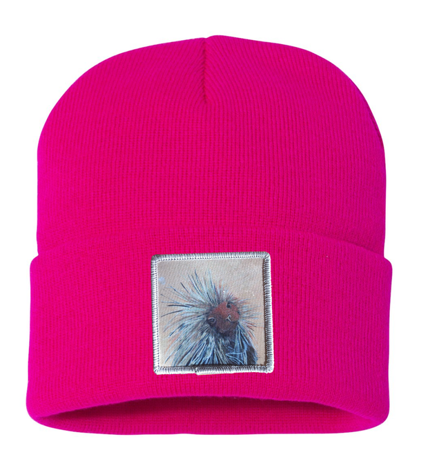 Porcupine Beanie Hats Flyn Costello Neon Fuchsia  