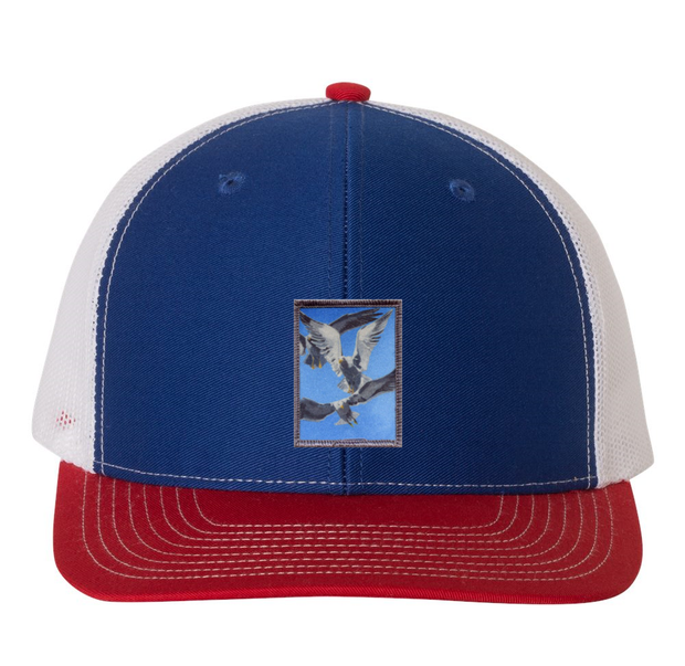 Red/White/Royal Trucker Hats Flyn Costello Flock Of Seagulls  