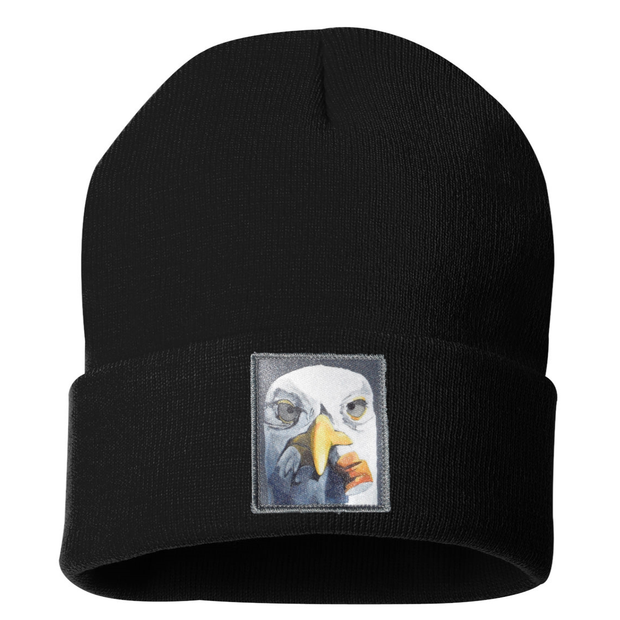 Seagull with Cig Beanie Hats Flyn Costello Black  