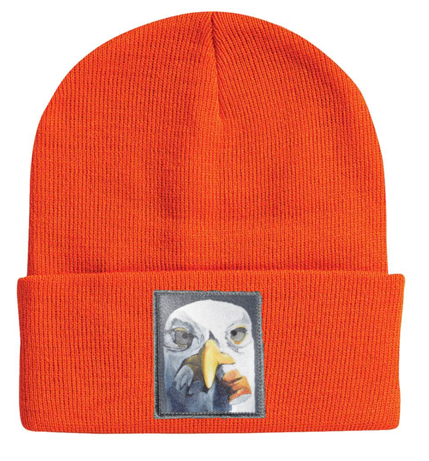 Seagull with Cig Beanie Hats Flyn Costello Neon Orange  