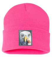 Seagull with Cig Beanie Hats Flyn Costello Neon Pink  