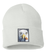 Seagull with Cig Beanie Hats Flyn Costello White  