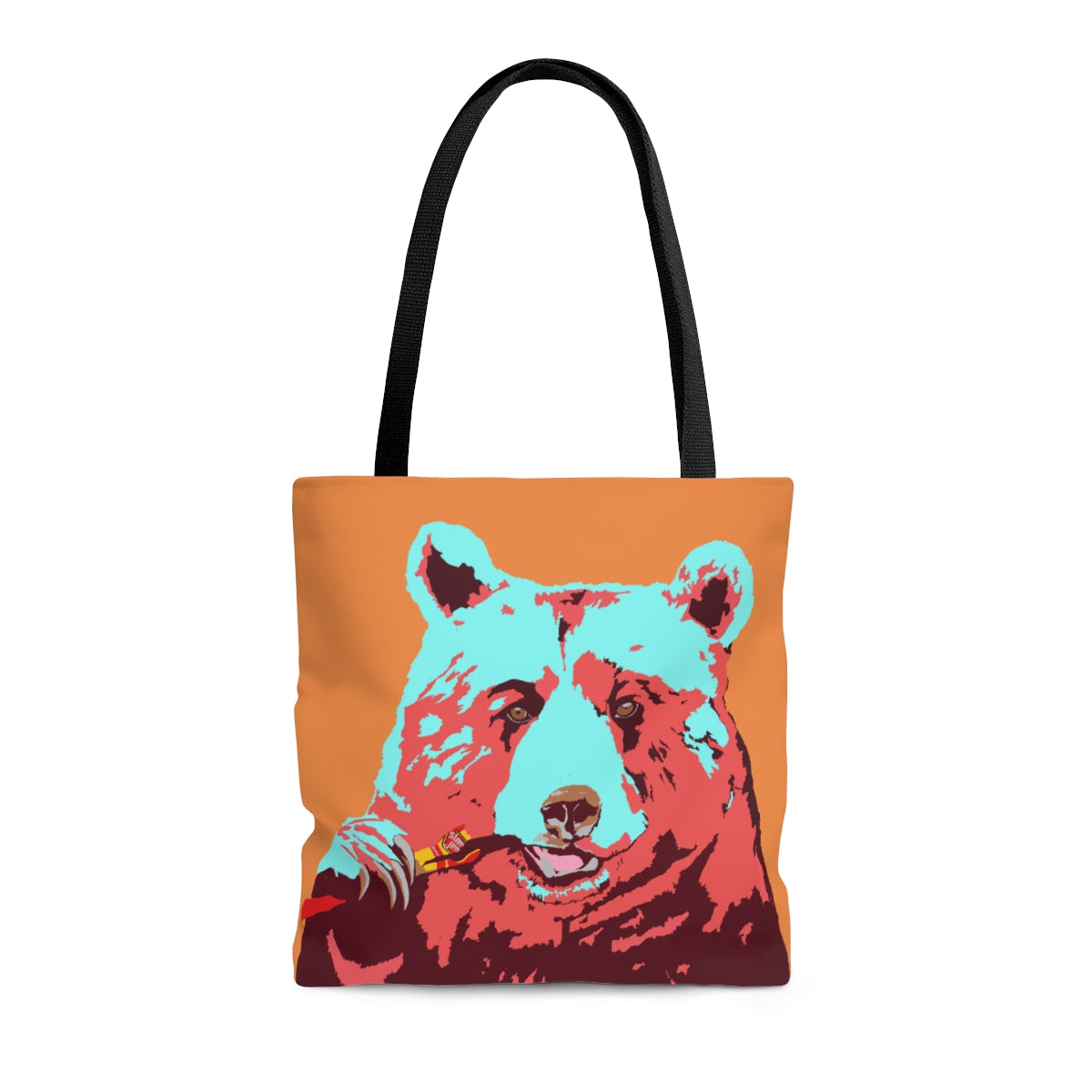 Orange Slim Jimmy Bear Tote Bag tote bag Flyn_Costello_Art   