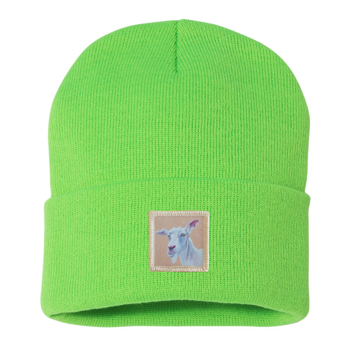 Goat Beanie Hats Flyn Costello Neon Green  