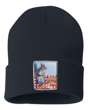 Squirrel Burger Beanie Hats Flyn_Costello_Art Navy  