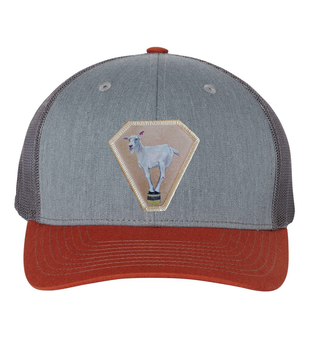 Grey/Terracotta Trucker Hats Flyn Costello Diamond Goat  