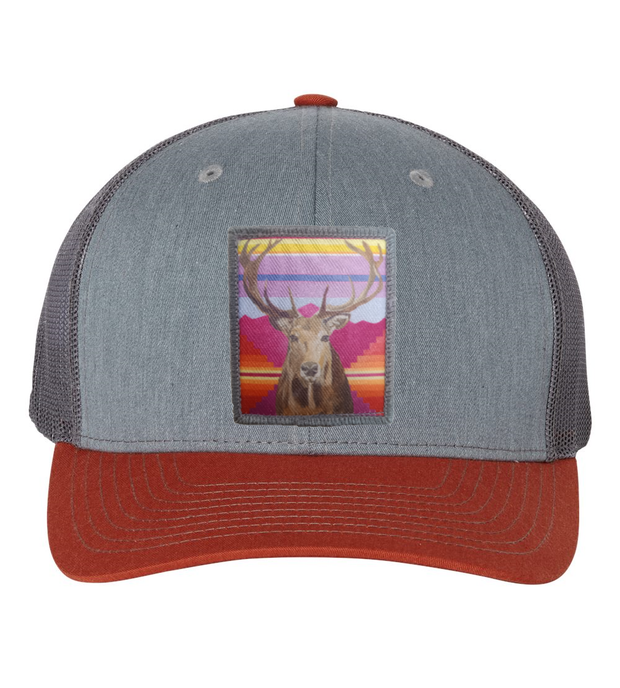 Grey/Terracotta Trucker Hats Flyn Costello Elk  