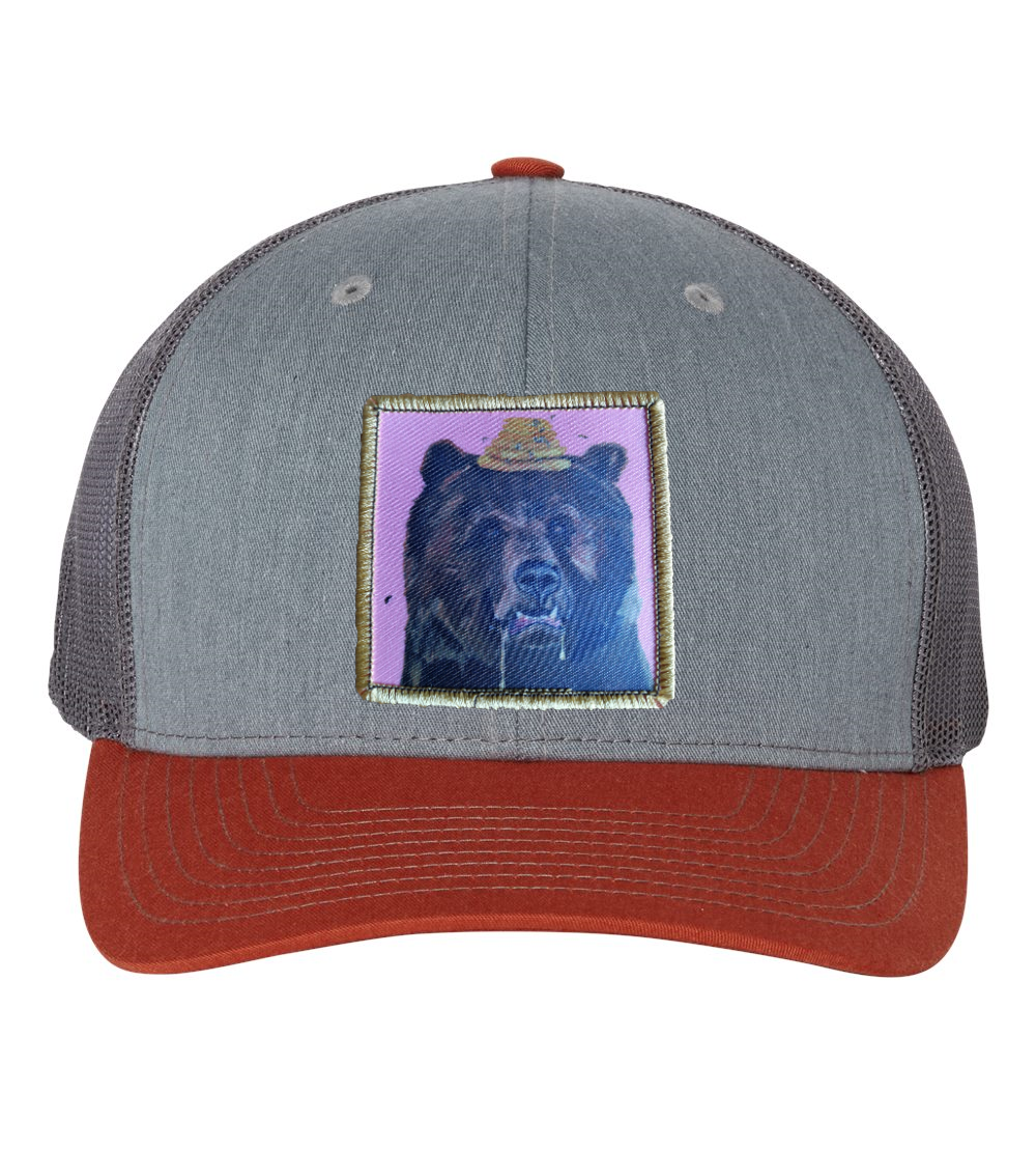 Grey/Terracotta Trucker Hats Flyn Costello Honey Bear  