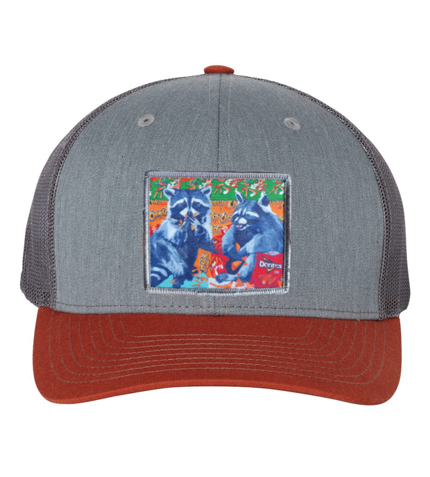 Grey/Terracotta Trucker Hats Flyn Costello Junkfood Bandits  