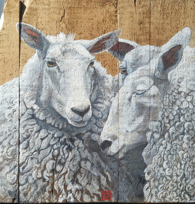 The Conversation Sheep Mini Print /Card postcards Flyn Costello   