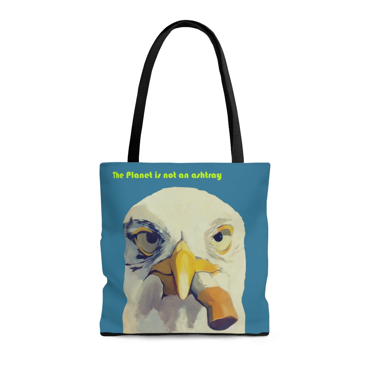 "The Planet is Not an Ashtray" Seagull Tote Bag tote bags Flyn_Costello_Art   